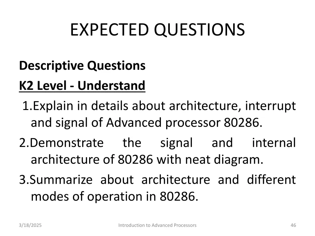 expected questions 1