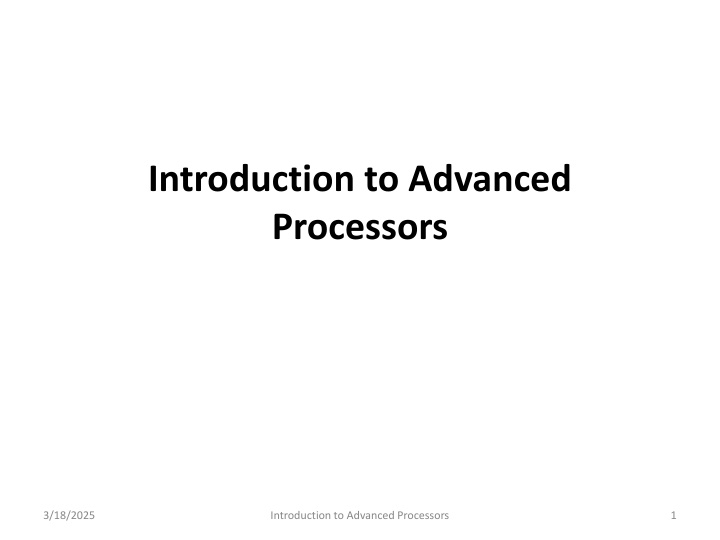 introduction to advanced processors