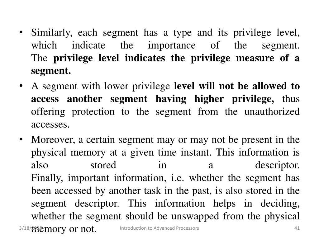 similarly each segment has a type