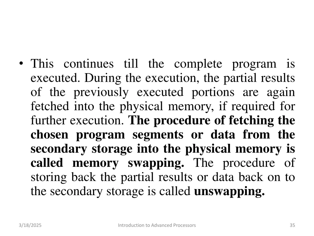 this continues till the complete program