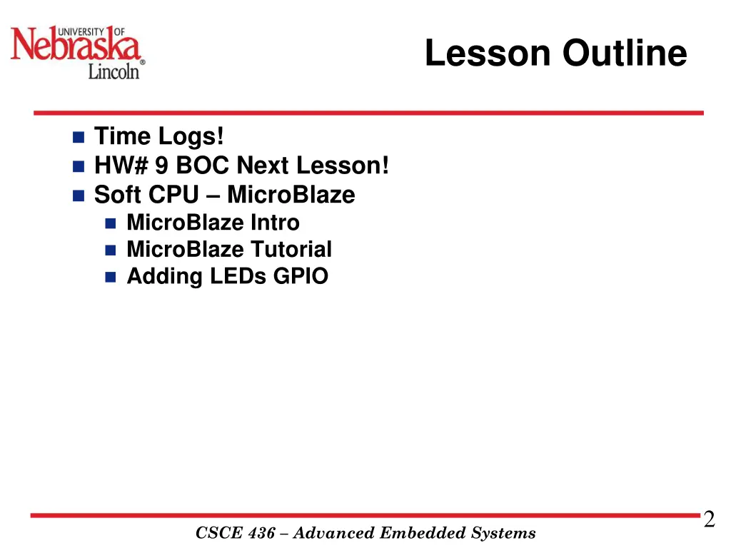 lesson outline