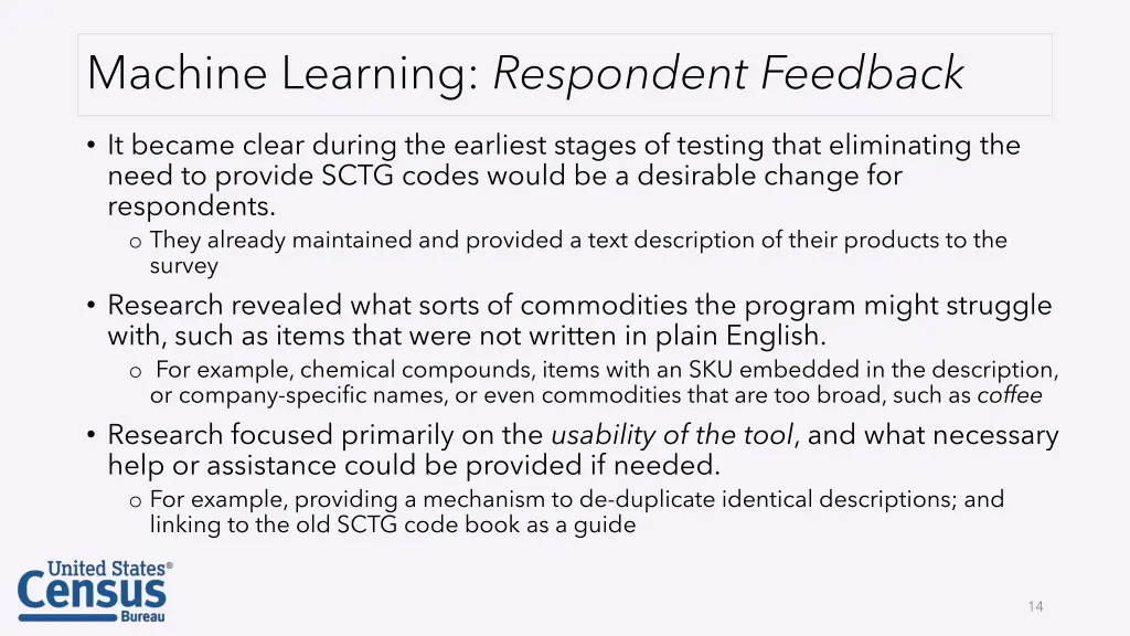 machine learning respondent feedback
