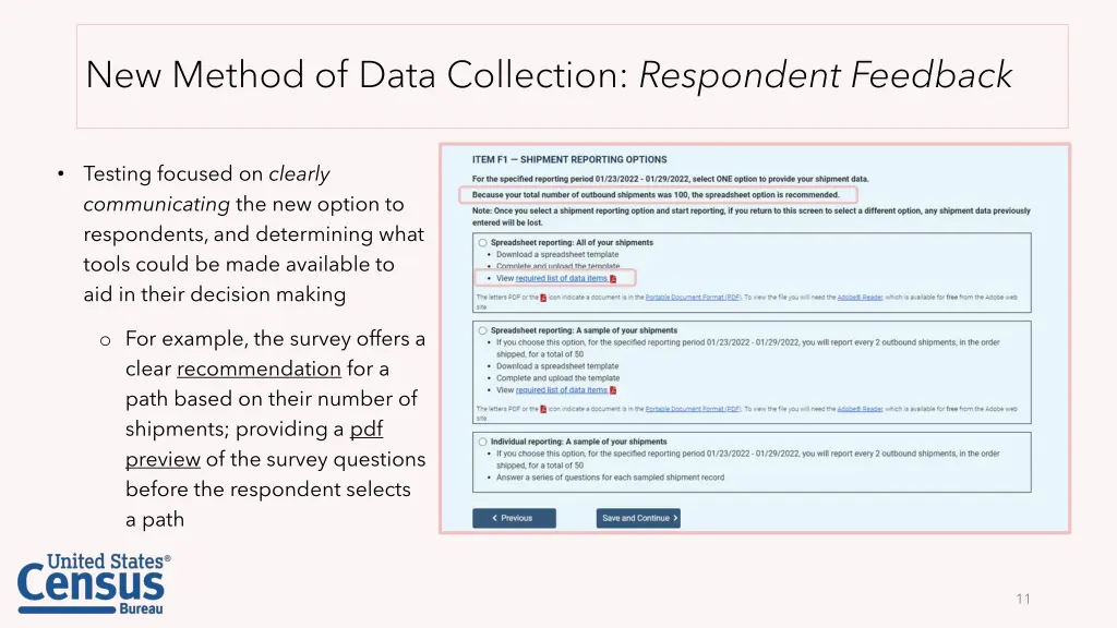 new method of data collection respondent feedback 1