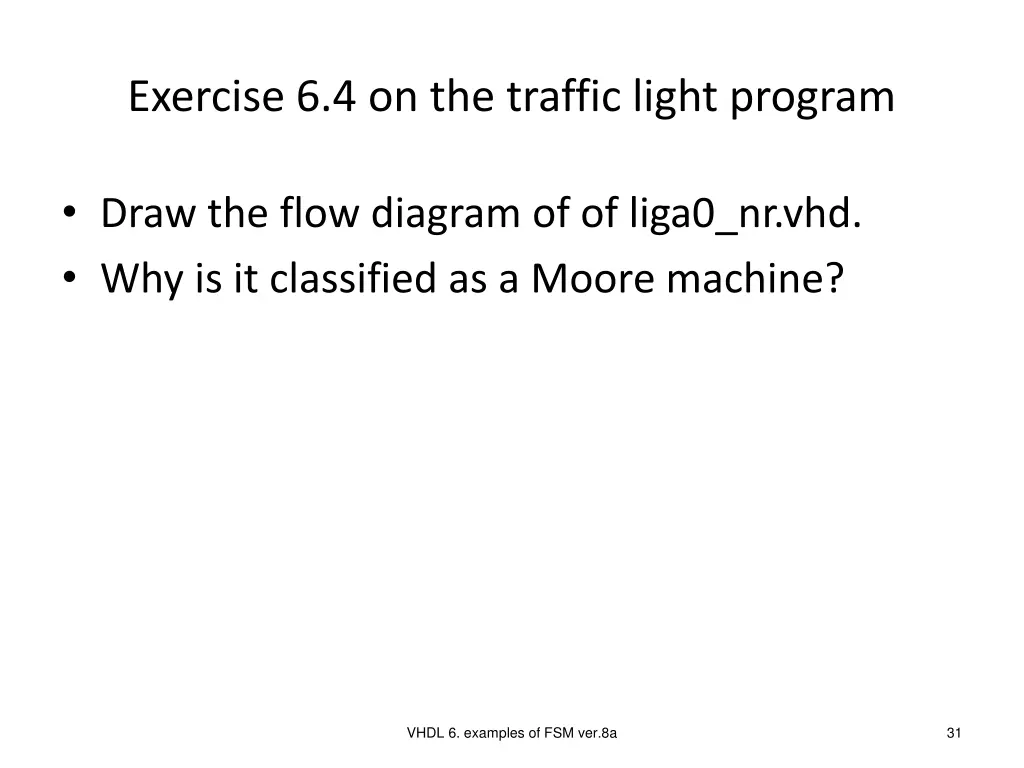 exercise 6 4 on the traffic light program
