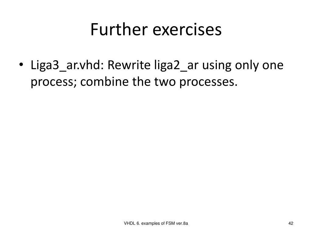 further exercises