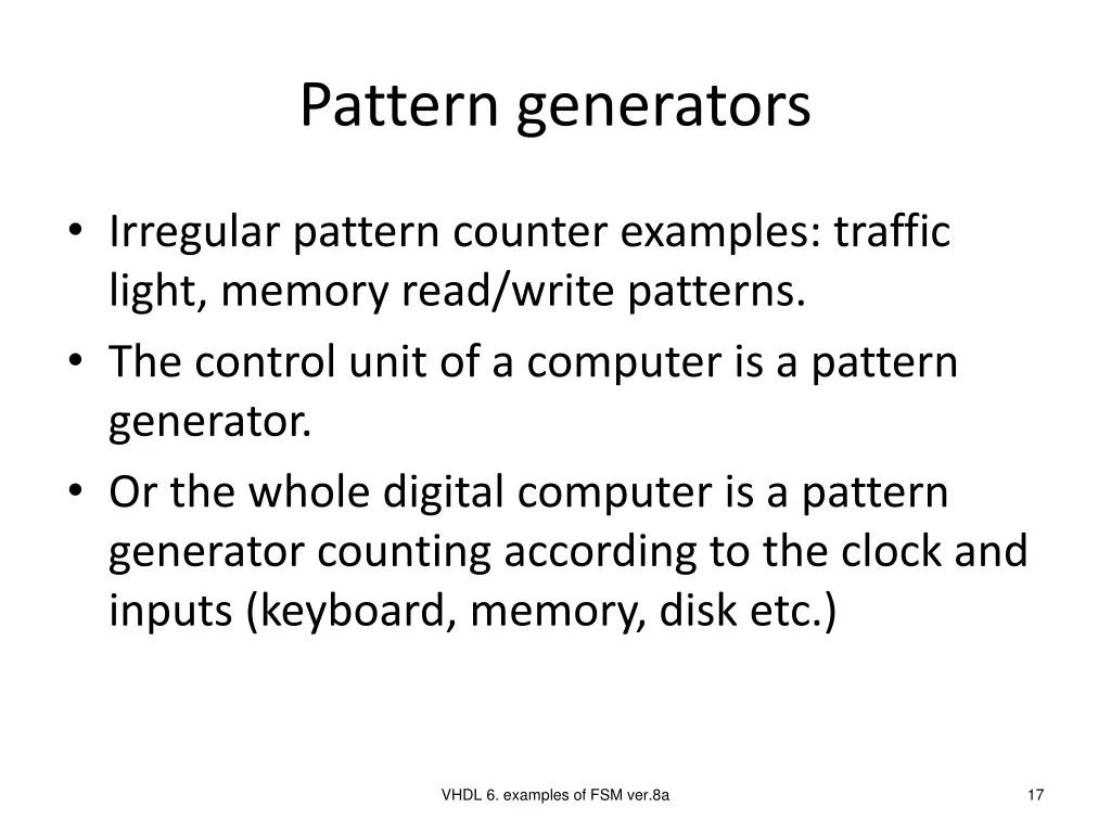 pattern generators
