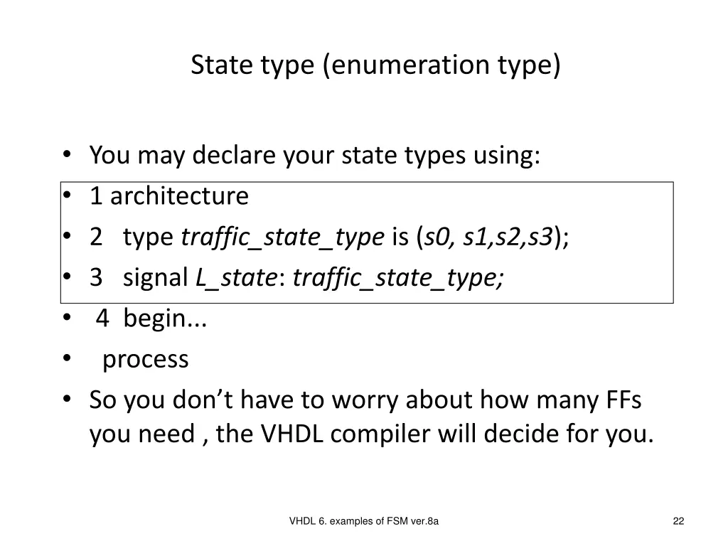 state type enumeration type
