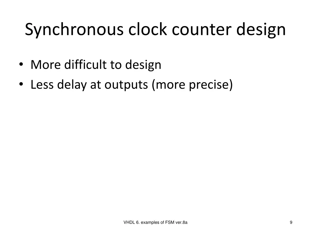 synchronous clock counter design