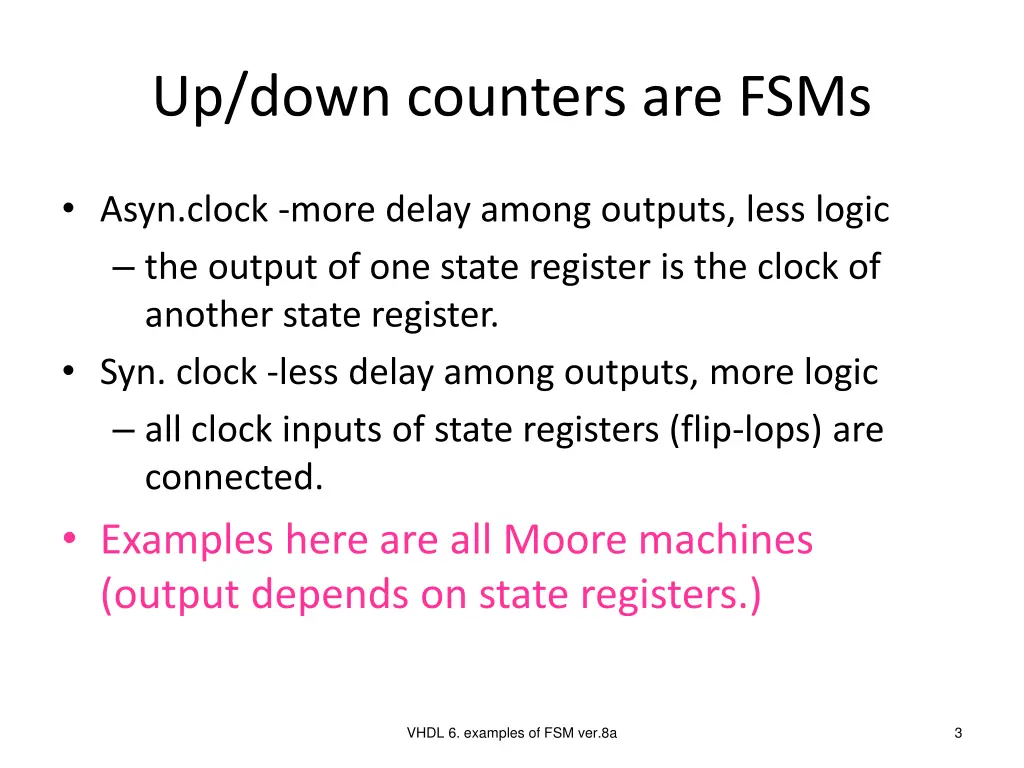 up down counters are fsms