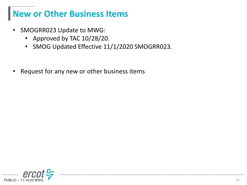 new or other business items