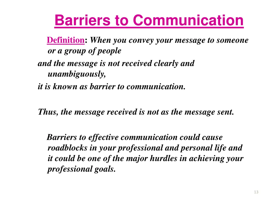 barriers to communication