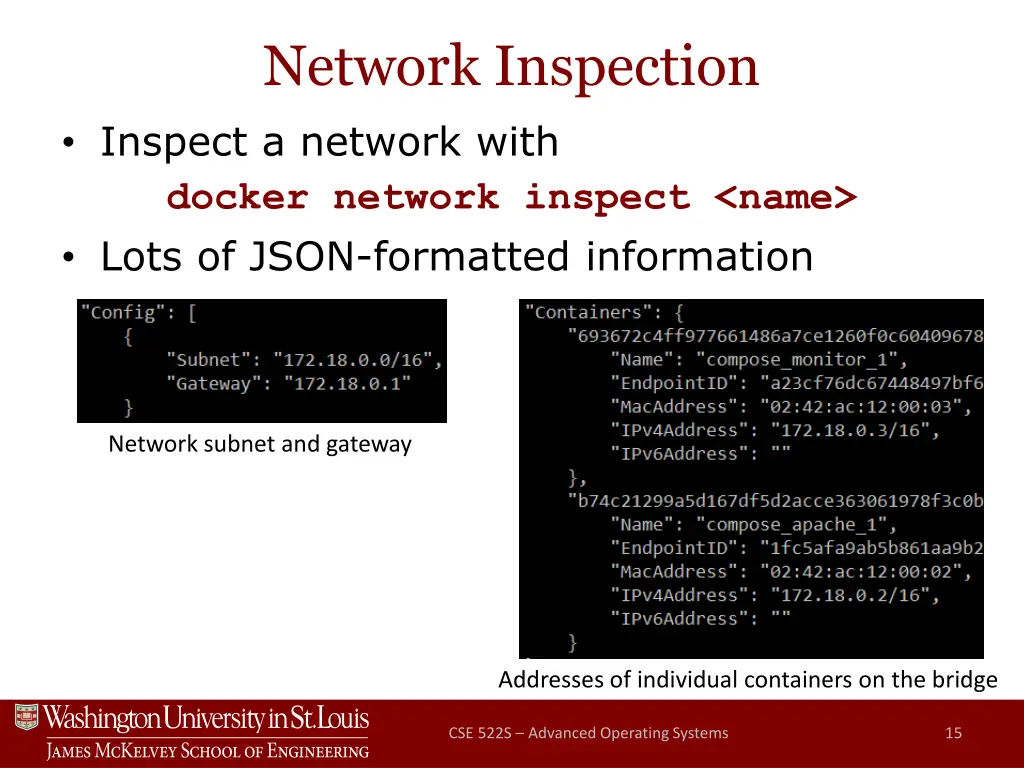 network inspection inspect a network with docker