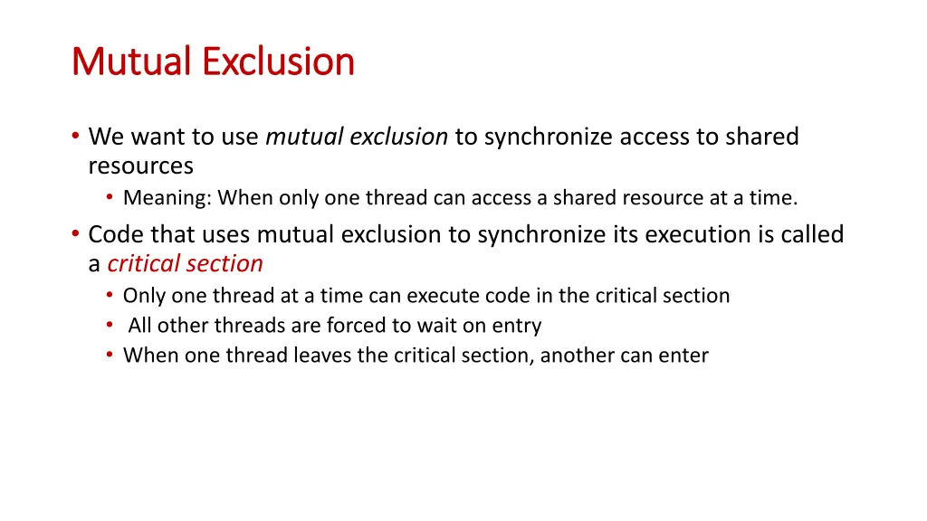 mutual exclusion mutual exclusion