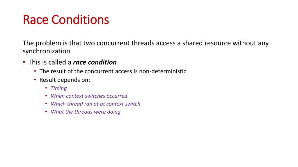race conditions race conditions