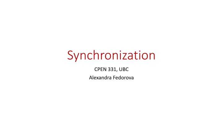 synchronization