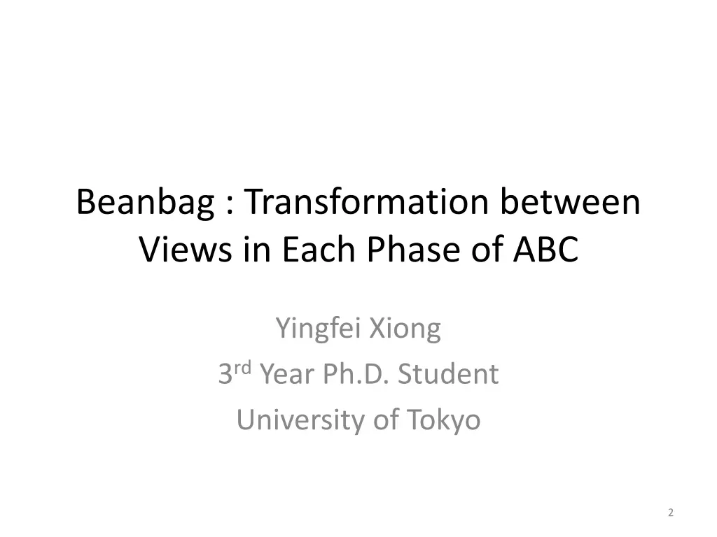 beanbag transformation between views in each