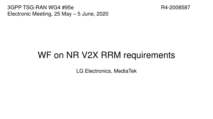 3gpp tsg ran wg4 95e electronic meeting