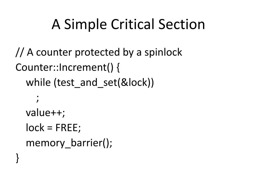 a simple critical section