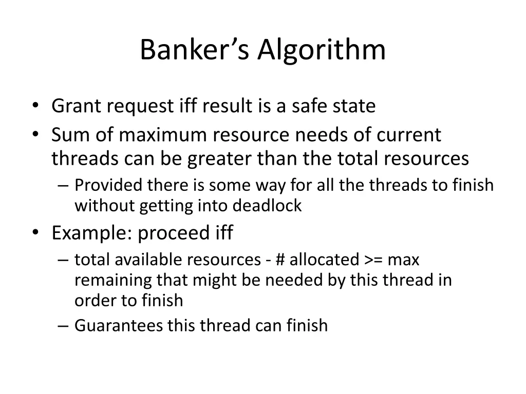 banker s algorithm