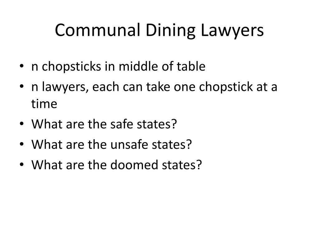 communal dining lawyers