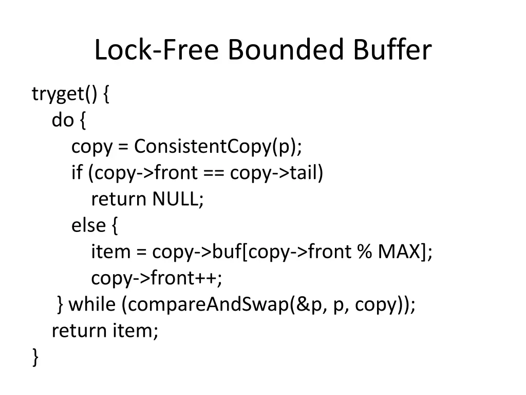 lock free bounded buffer