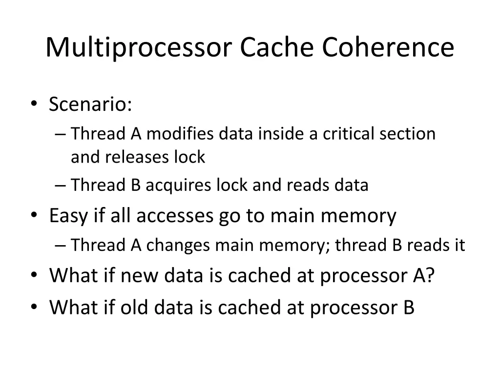 multiprocessor cache coherence