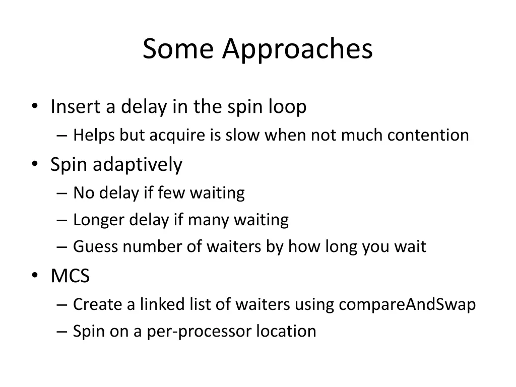 some approaches