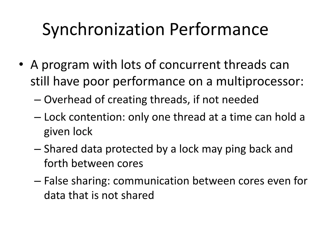 synchronization performance