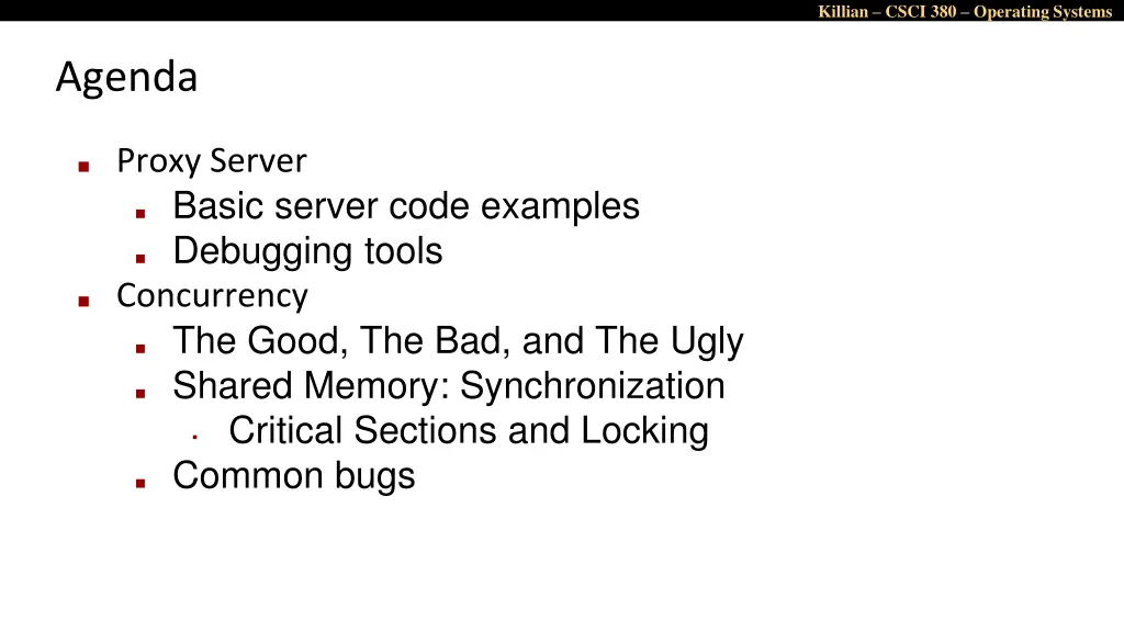 killian csci 380 operating systems 1