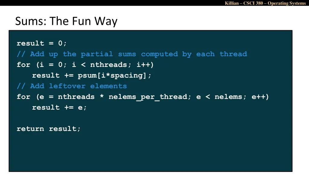 killian csci 380 operating systems 13