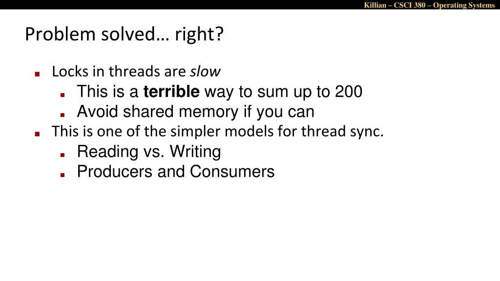 killian csci 380 operating systems 21