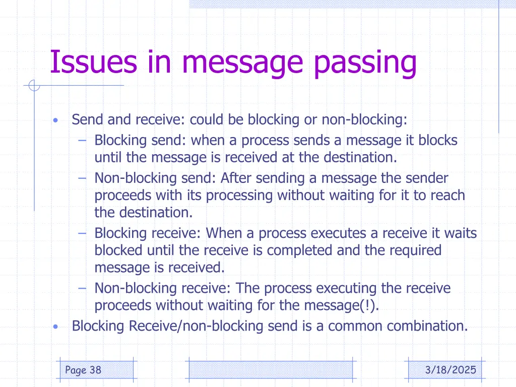 issues in message passing