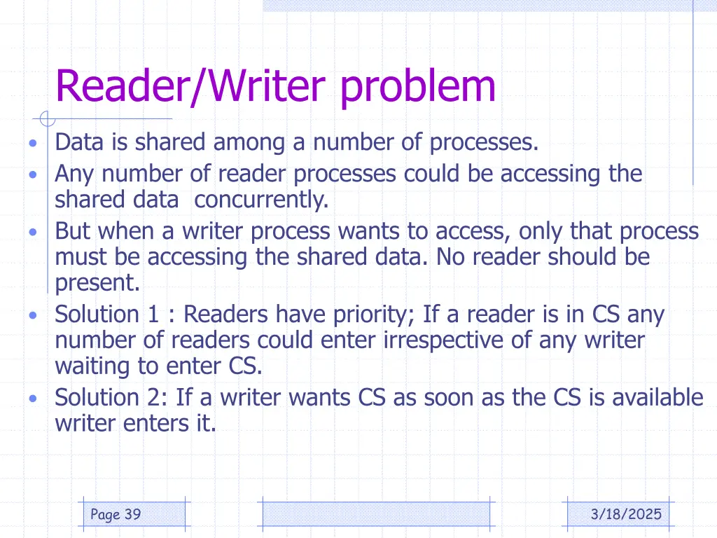 reader writer problem