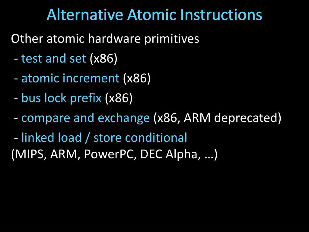 alternative atomic instructions