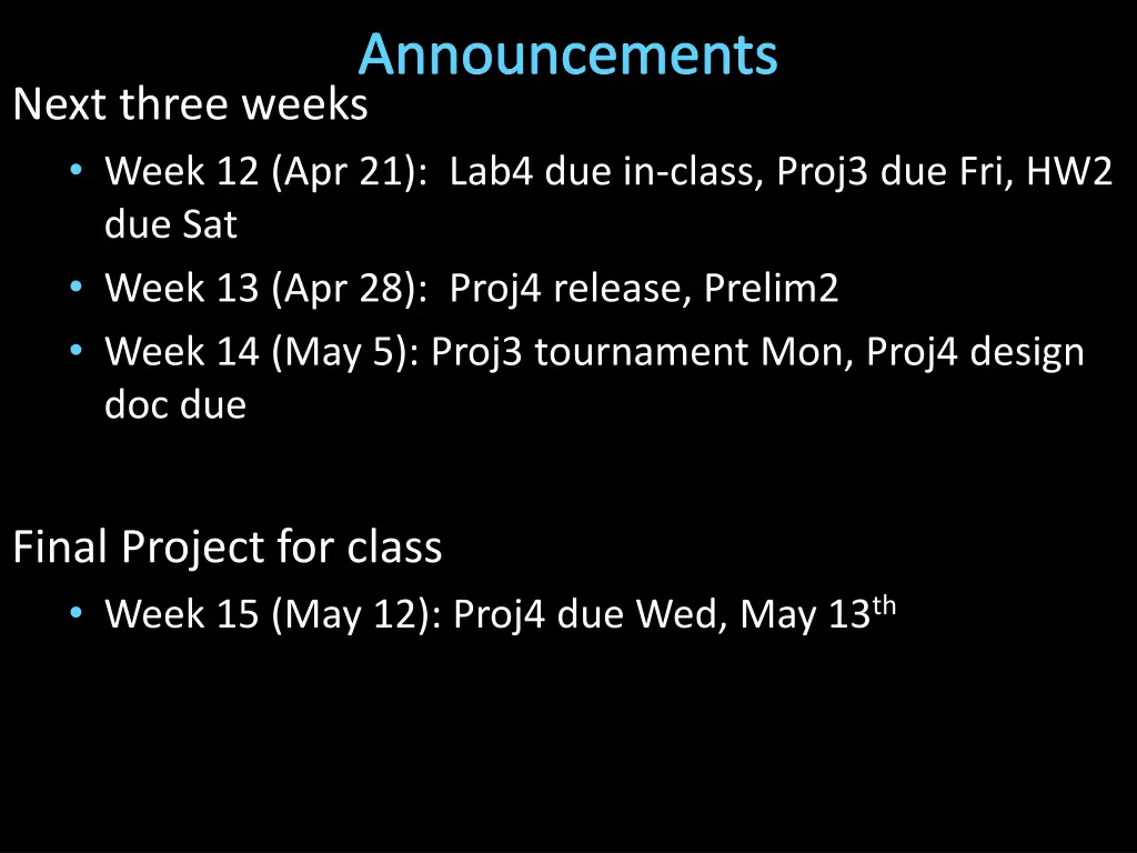 announcements