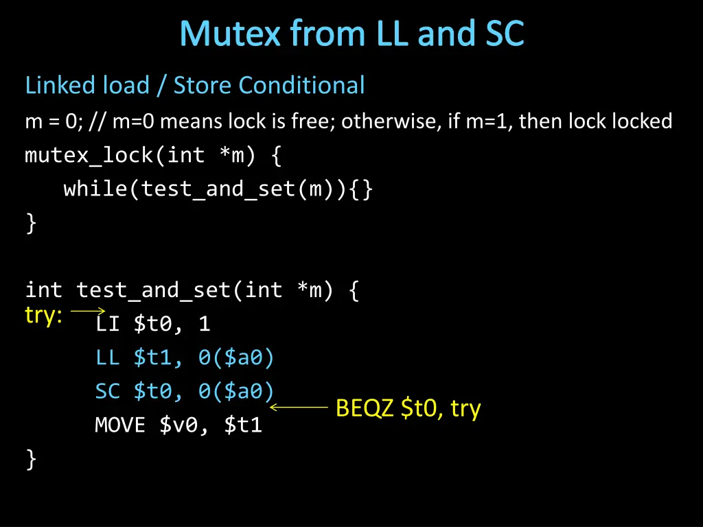 mutex from ll and sc 1