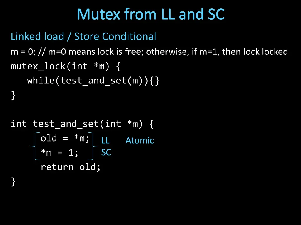 mutex from ll and sc