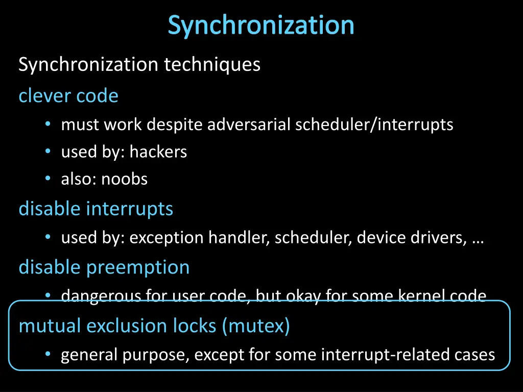 synchronization
