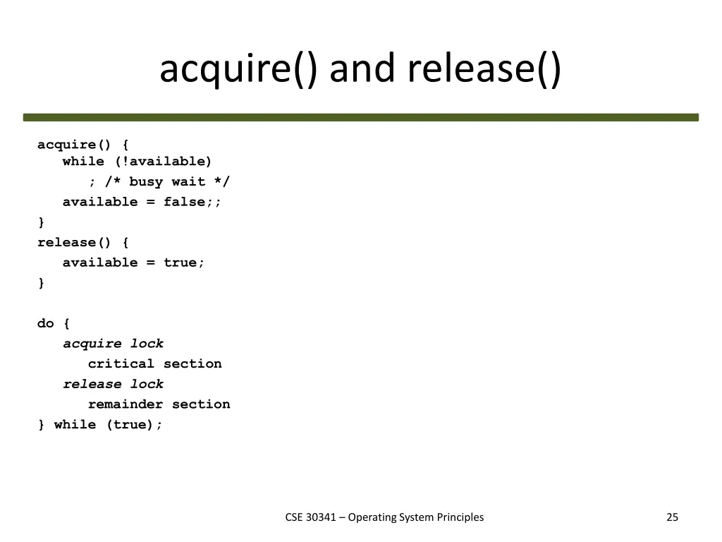 acquire and release