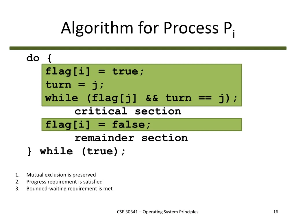algorithm for process p i