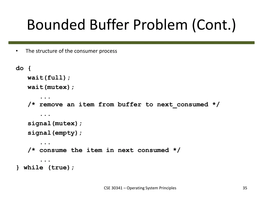 bounded buffer problem cont 1