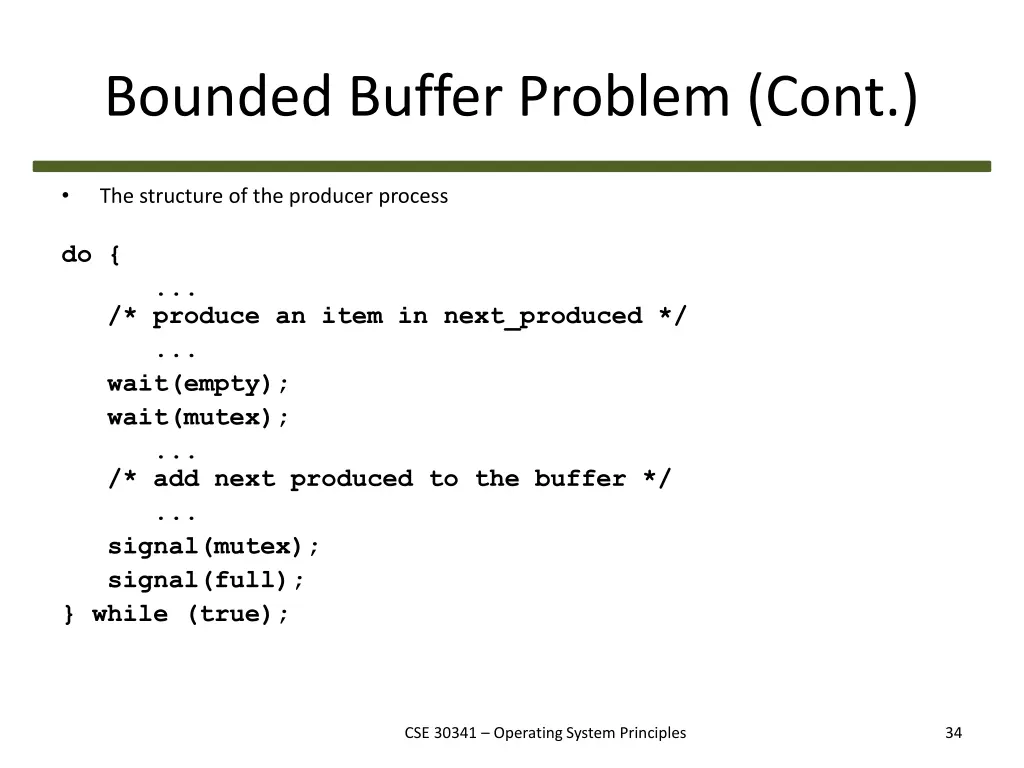 bounded buffer problem cont