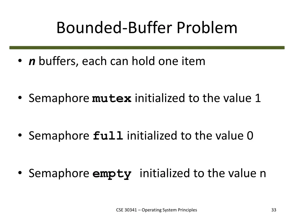 bounded buffer problem