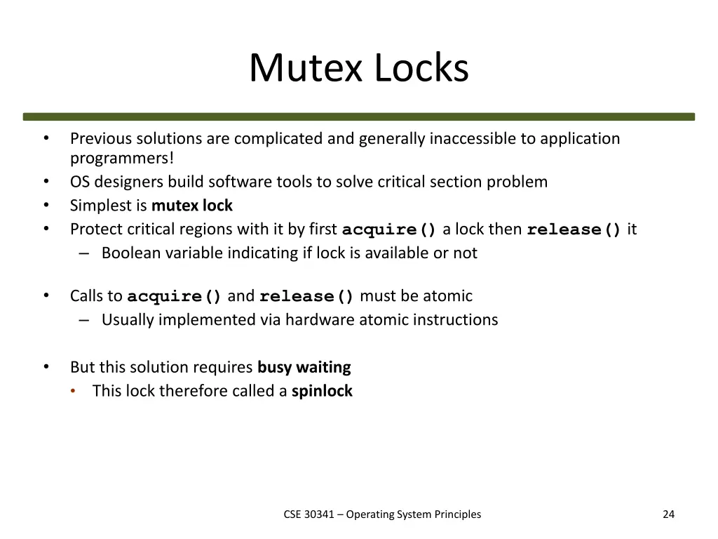 mutex locks