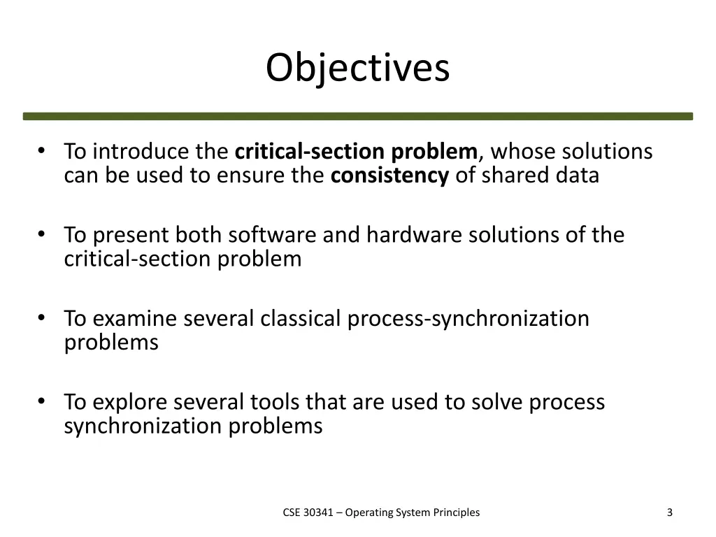 objectives