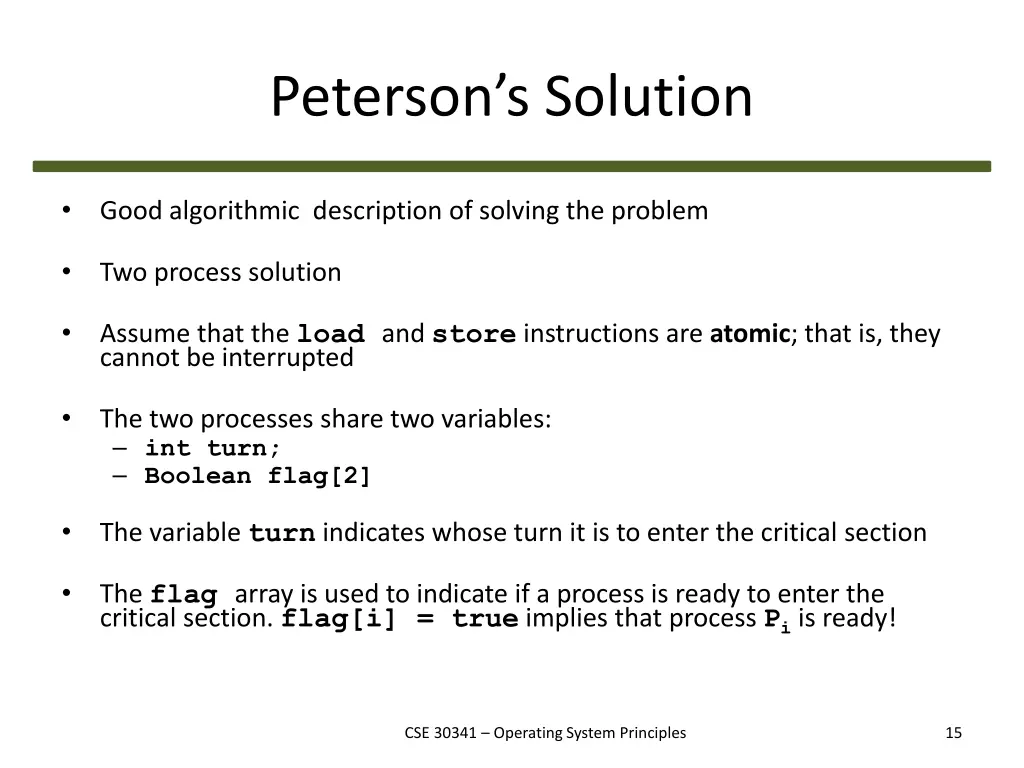 peterson s solution
