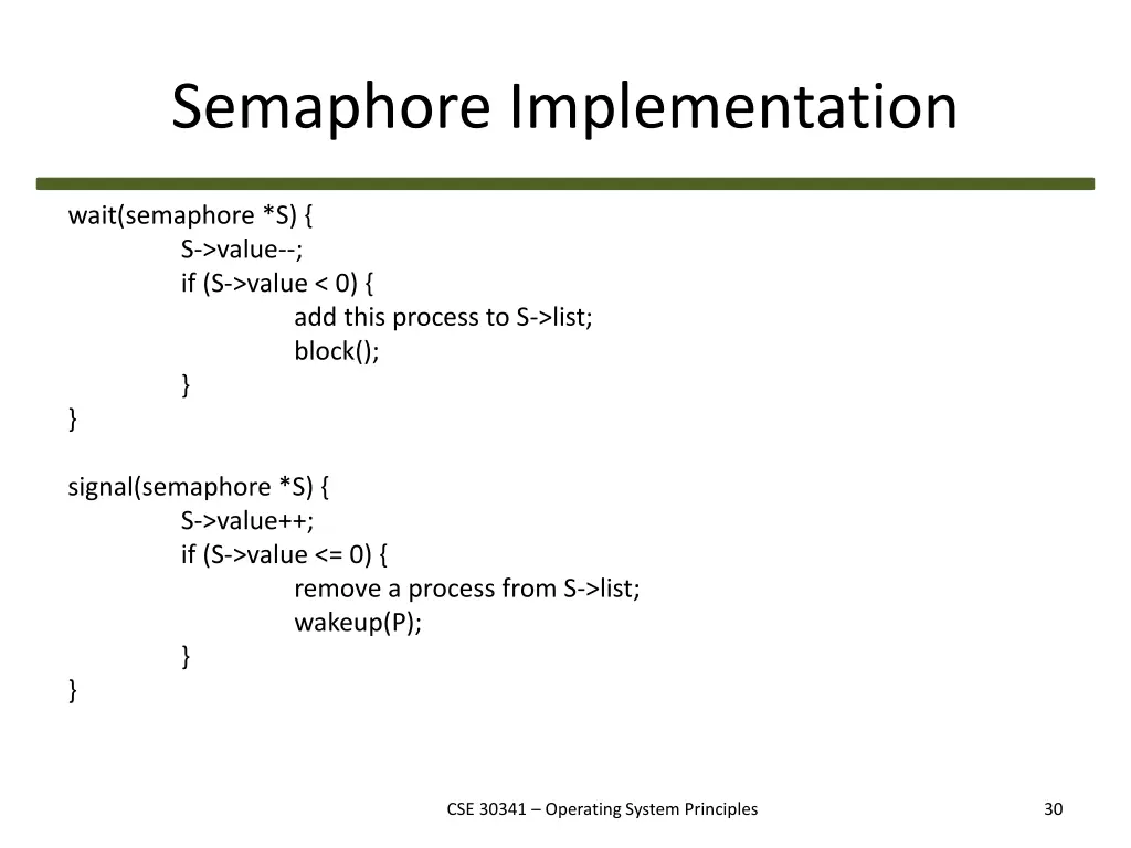 semaphore implementation 1