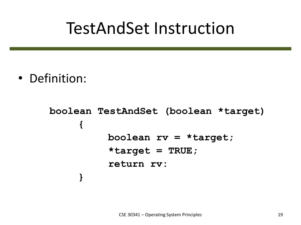testandset instruction