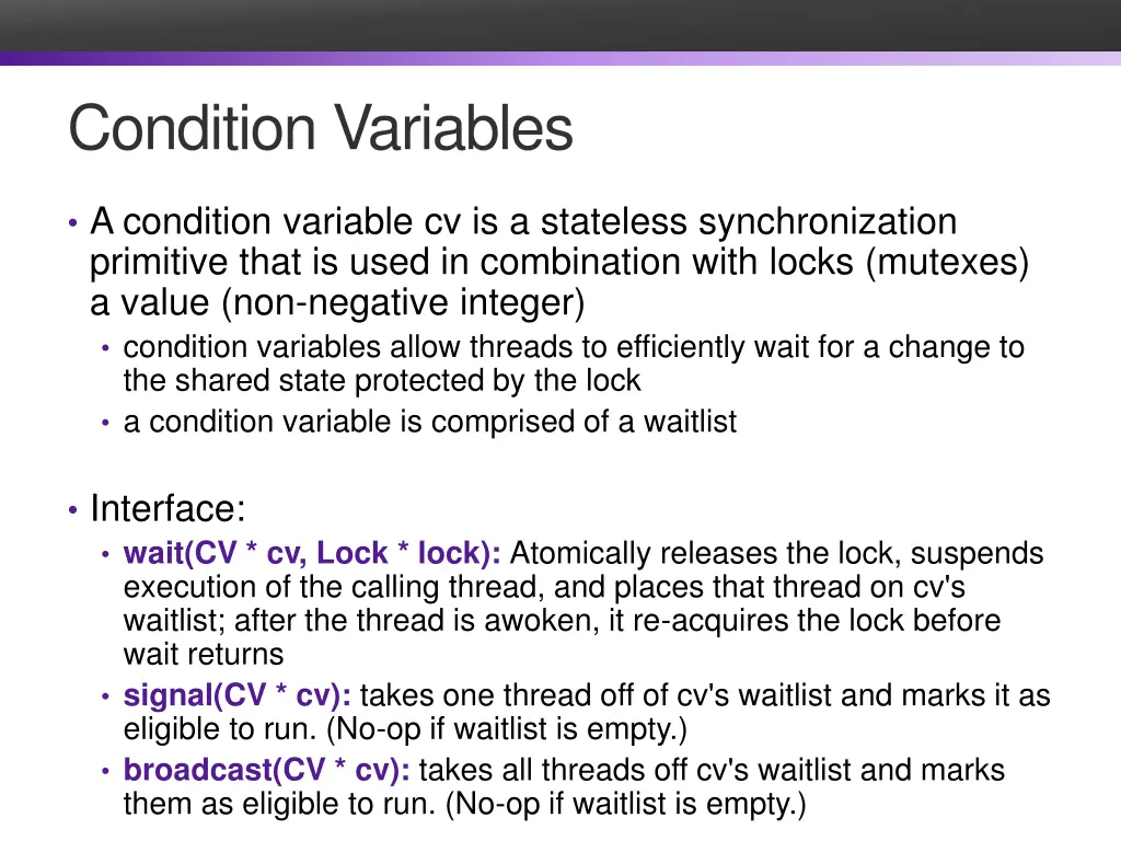 condition variables