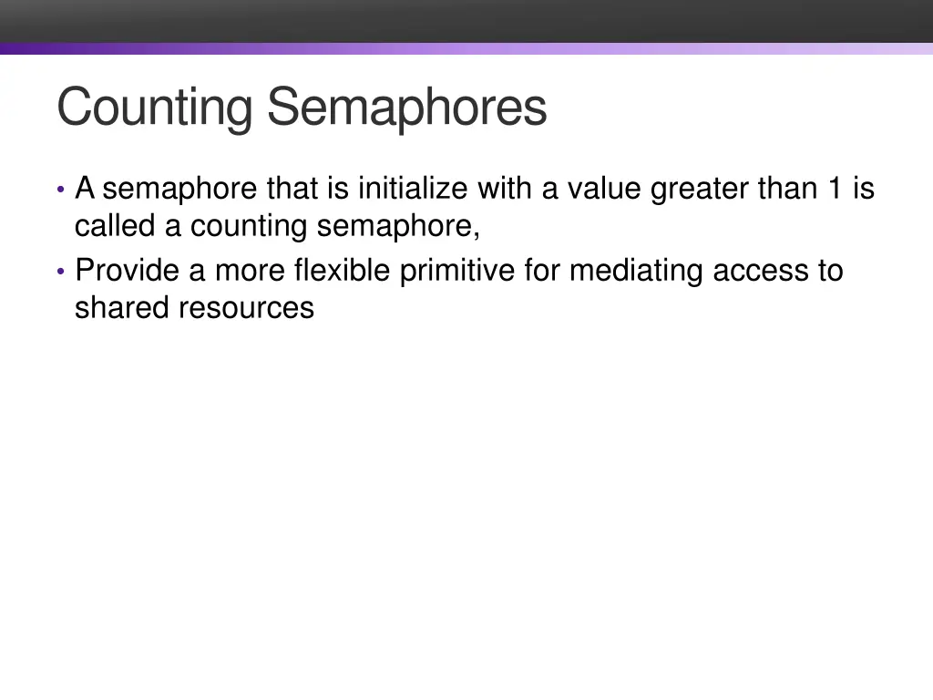 counting semaphores